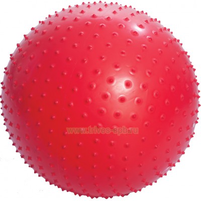Мяч для занятий лечебной физкультурой ТРИВЕС М-165 массажный с насосом, 65см., красный