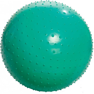 Мяч для занятий лечебной физкультурой ТРИВЕС М-185 массажный с насосом, 85см., зеленый