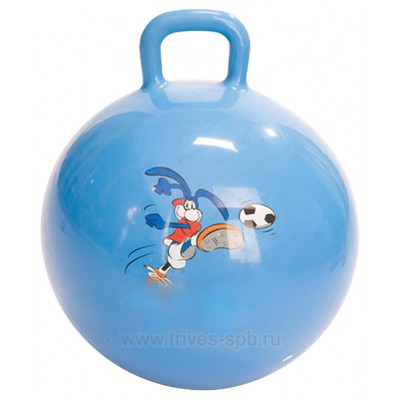 Мяч для занятий лечебной физкультурой ТРИВЕС М-360 с ручкой, 60см., голубой